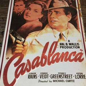 Casablanca Movie Poster advertising metal sign   @ 91/2 x 17 1/2